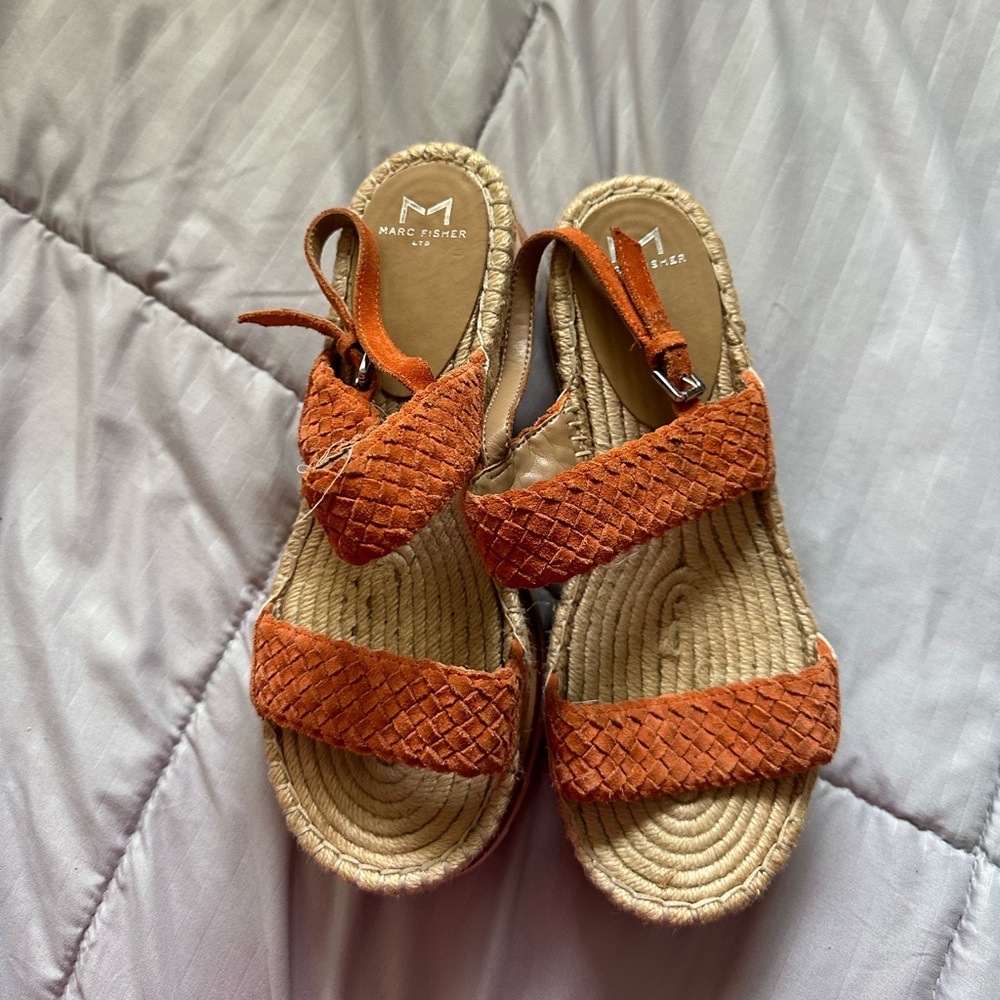 Marc Fisher Terracotta Woven Sandals